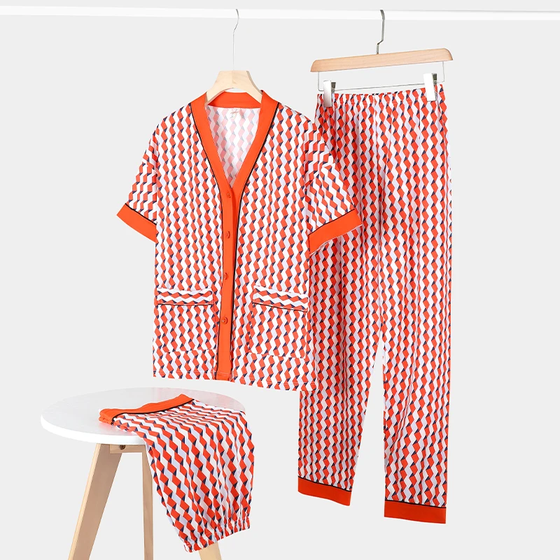 新款轻奢短袖睡衣女三件套夏季休闲大码宽松家居服可外穿夏天薄款