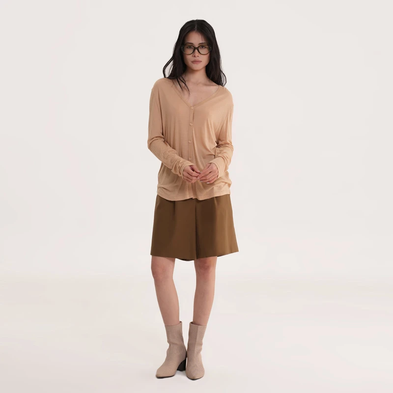 BAZAN/芭赞女士宽松型春夏西装短裤