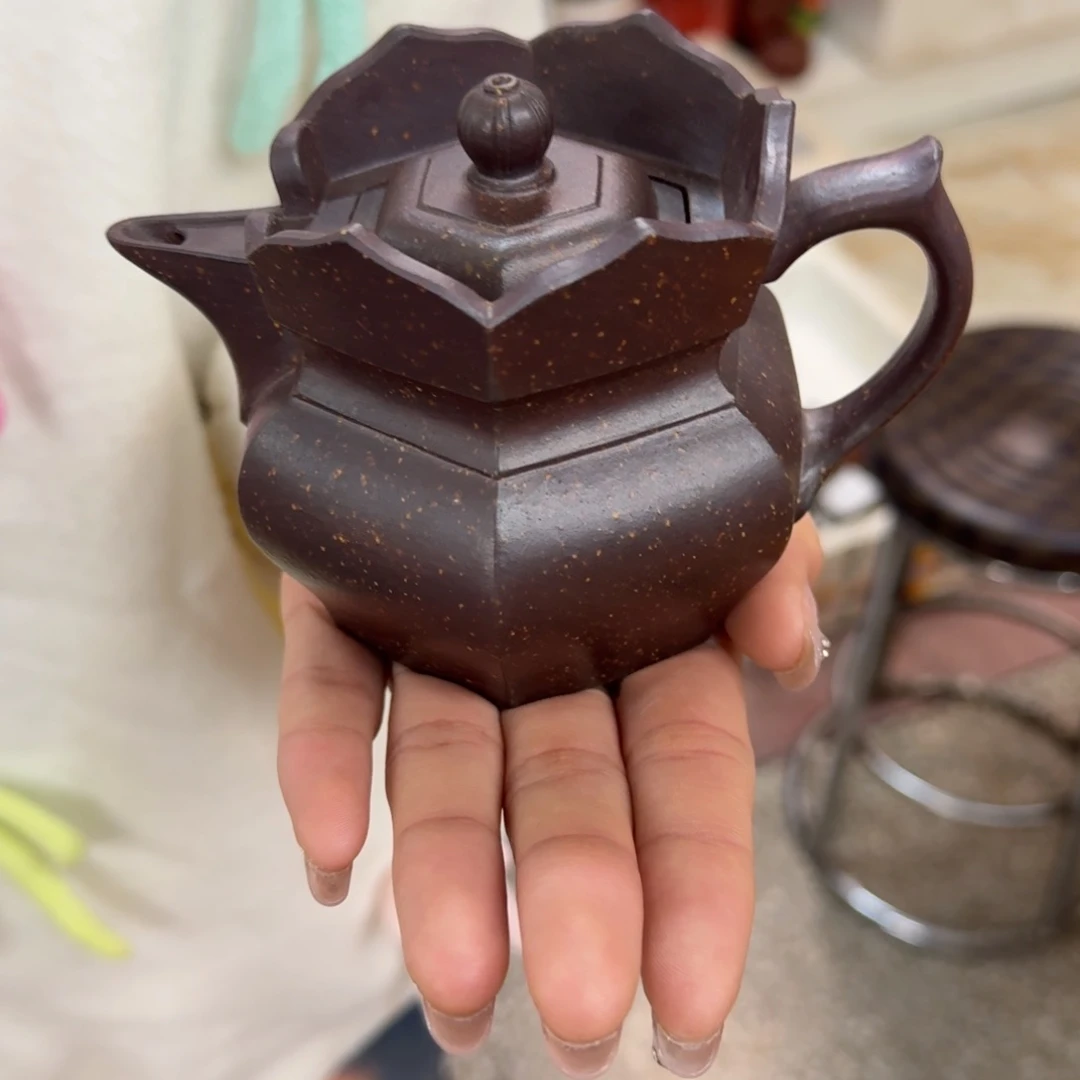 紫砂茶壶叶*秋紫砂壶僧帽260cc