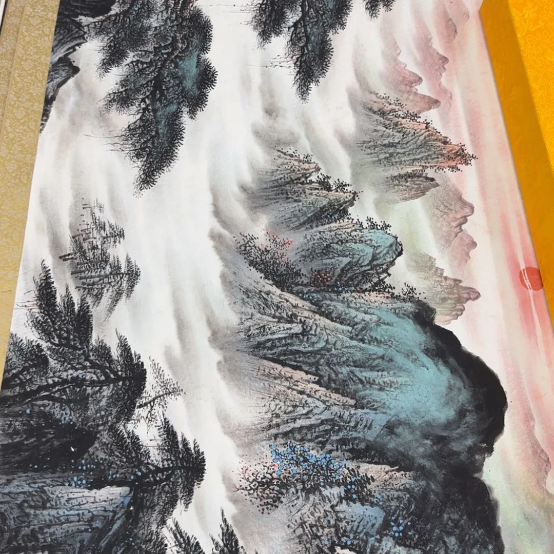 q***哥国画QC原创横山水作品！带证书！限购一单