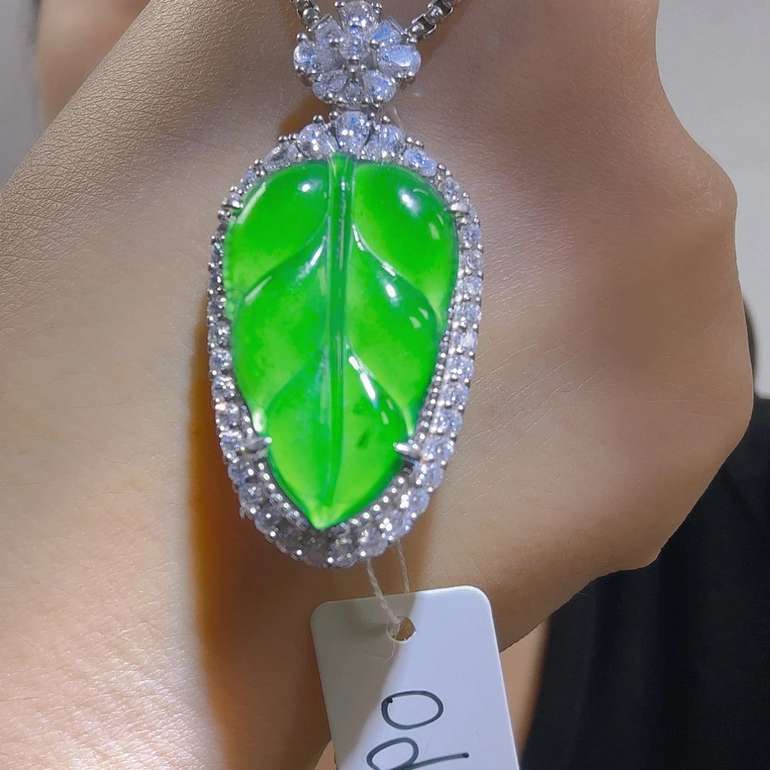 翡翠银S925镶嵌吊坠(不含链)