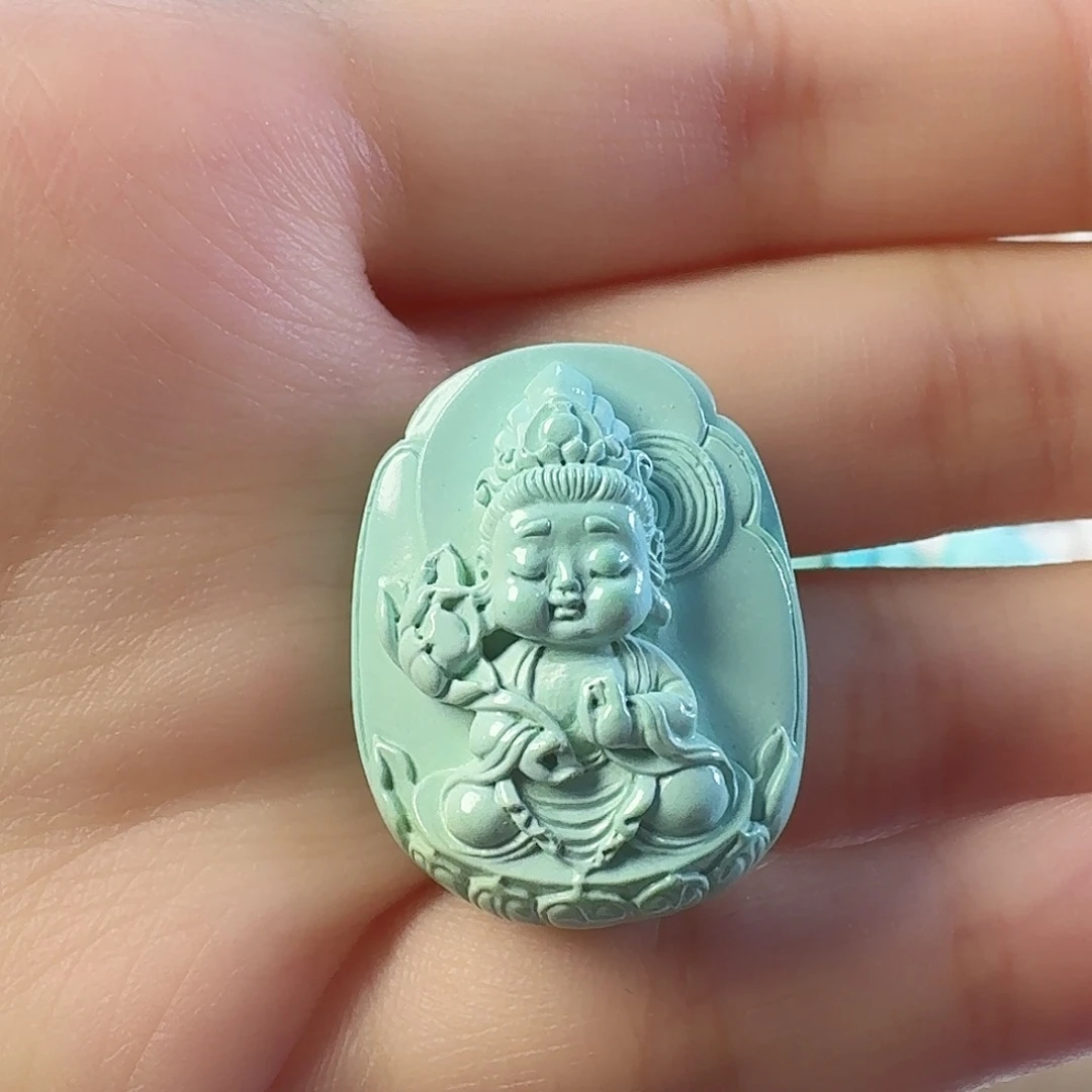 绿松石未镶嵌吊坠(不含链)观音