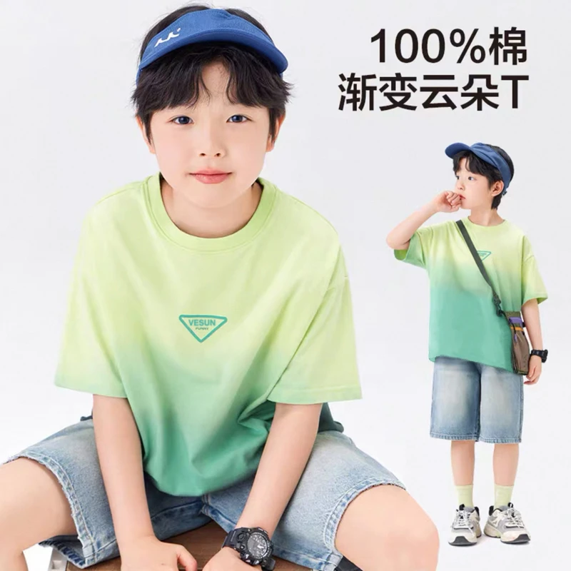 【100%纯棉】儿童T恤短袖外贸品质童装2025款中大童男童夏款半袖潮T