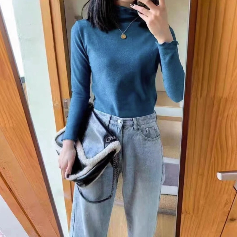 女士秋季半高领打底衫均码款式混发