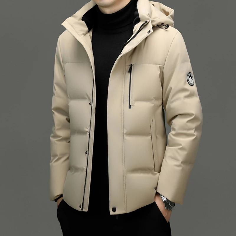 2025冬季新款男士潮流时尚羽绒拉链拆卸连帽加厚保暖休闲外套上衣
