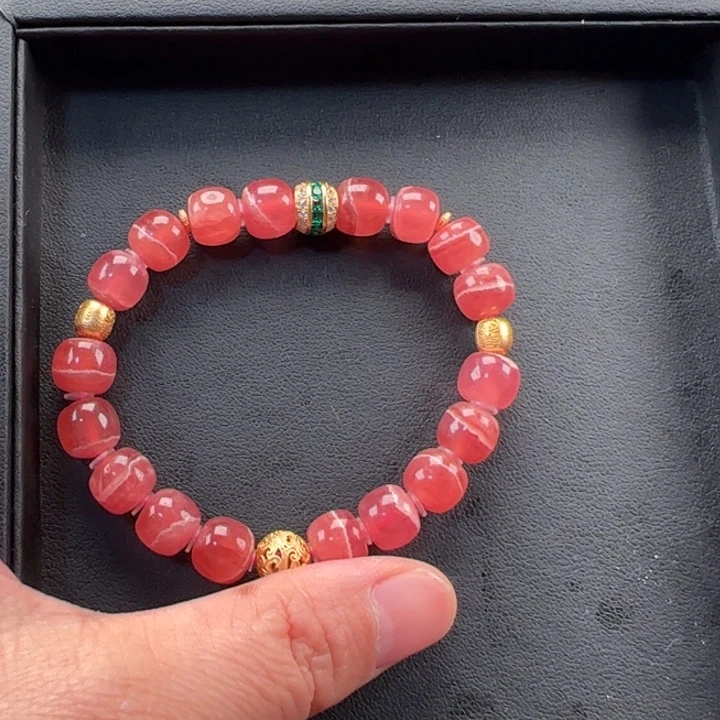 菱锰矿（红纹石）手串未镶嵌用****7