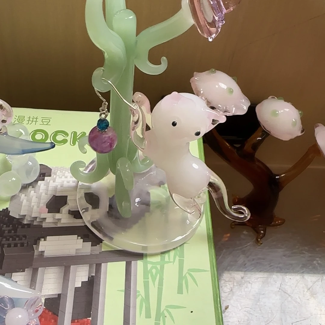 琉璃手工艺品伴*衣架猫