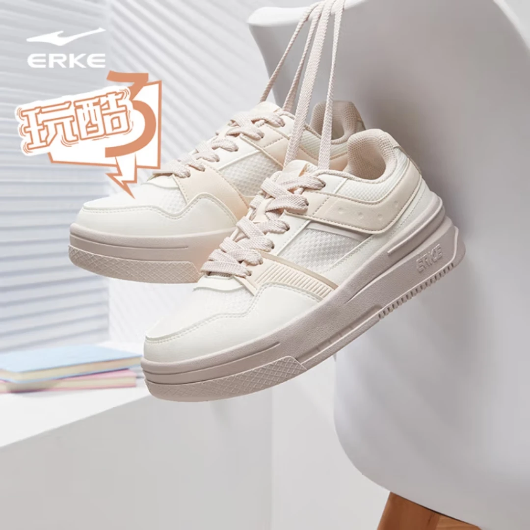 玩酷3丨鸿星尔克秋冬网面透气板鞋女休闲时尚百搭经典运动鞋1386