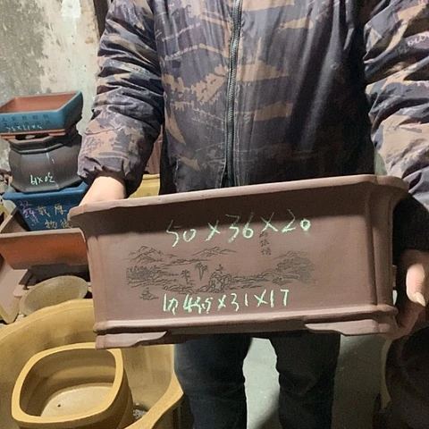 紫砂花盆手工制作