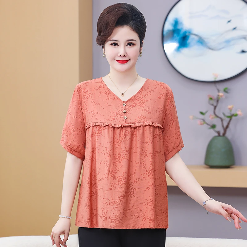 120-240斤特大码妈妈装夏季显瘦短袖T恤加肥加大中老年小衫女套装