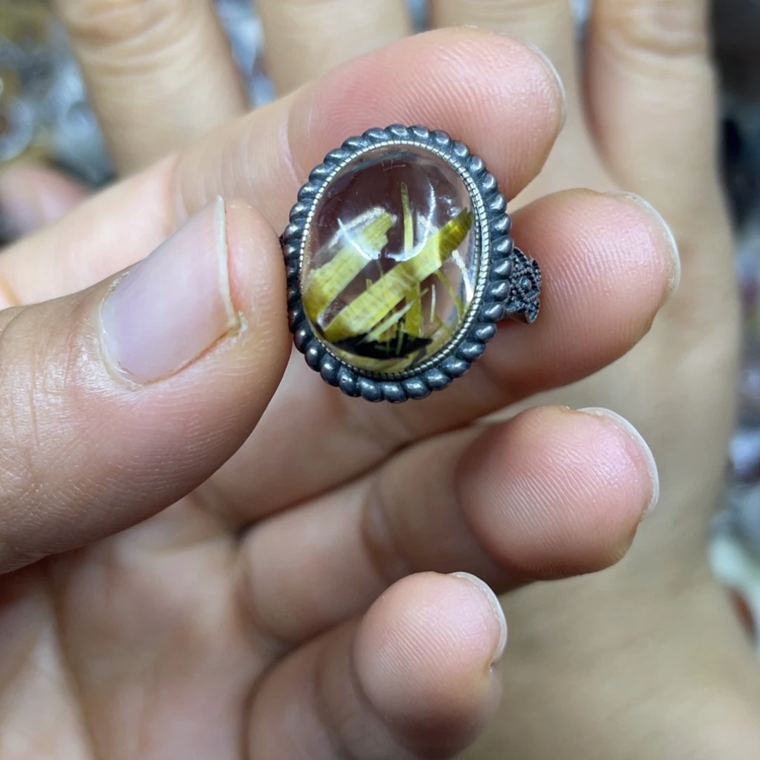 【闪购商品】银S925镶嵌珠宝半成品水晶戒指