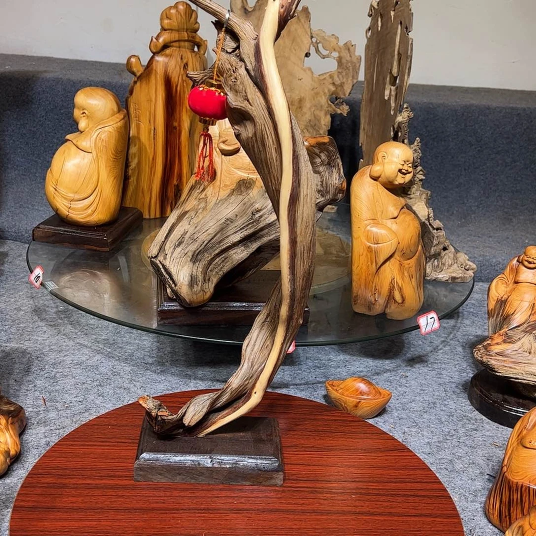 柏木花*酒崖柏木手把件摆件