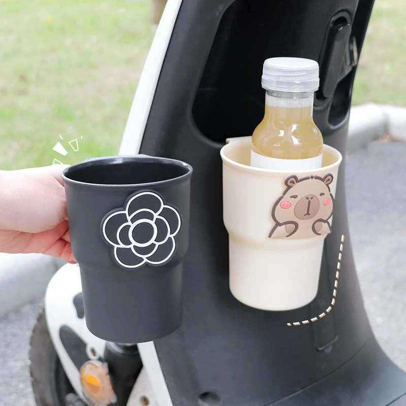电动车水杯架防抖免打孔通用电瓶车置物收纳装饰奶茶杯托饮料架女