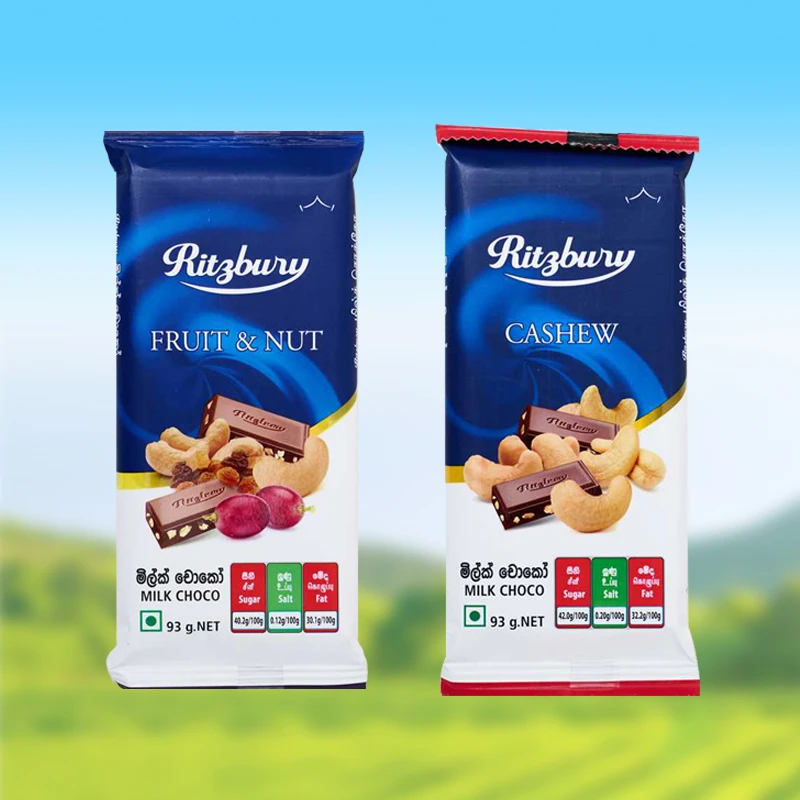 【锡兰甄选】Ritzbury代可可脂腰果巧克力+坚果果干巧克力2包装