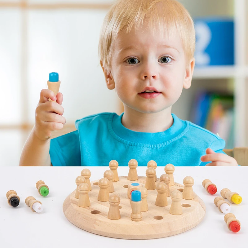 热卖儿童木制玩具圆形记忆棋益智专注力记忆训练亲子互动游戏