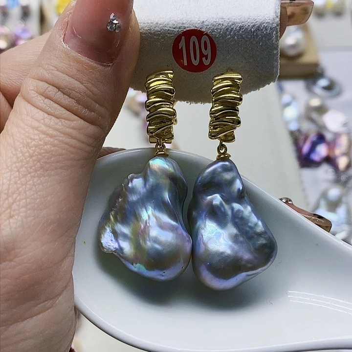 颈饰银S925镶嵌淡水珍珠妮*