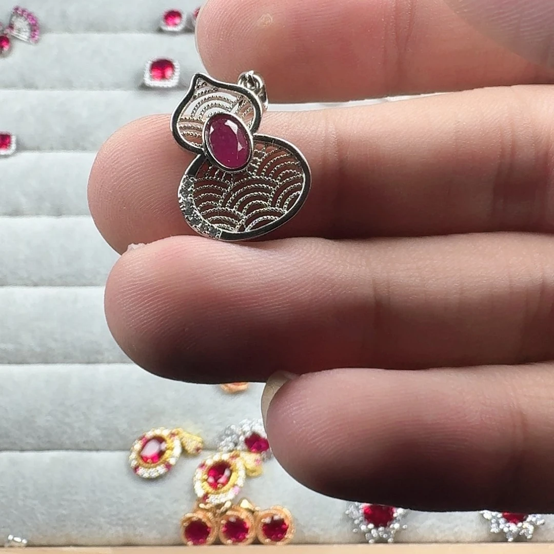 芙蓉石戒指银S925镶嵌娇**骄