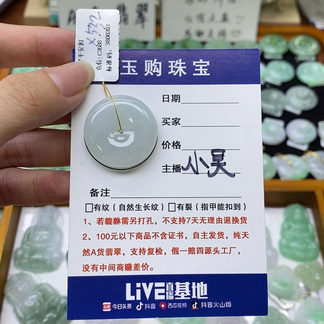 【闪购商品】翡翠未镶嵌颈饰平安扣
