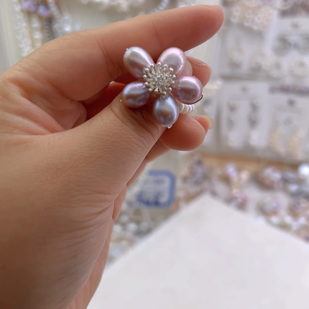 桃***符淡水珍珠戒指未镶嵌