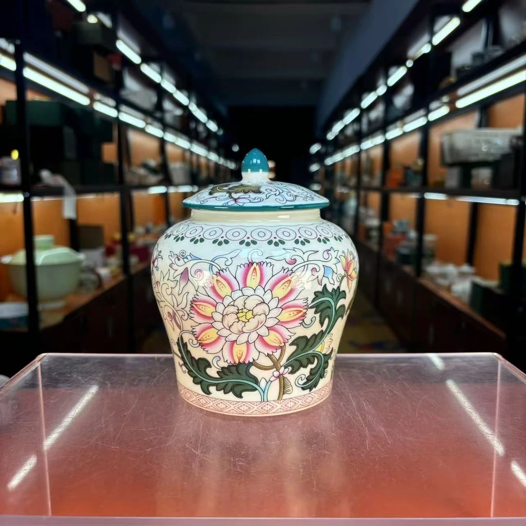 瓷器 珐琅彩向阳花茶叶罐密封罐储物罐-5167