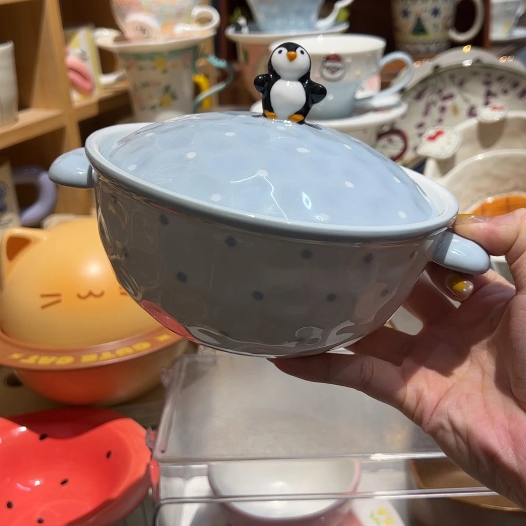 可爱小企鹅泡面碗