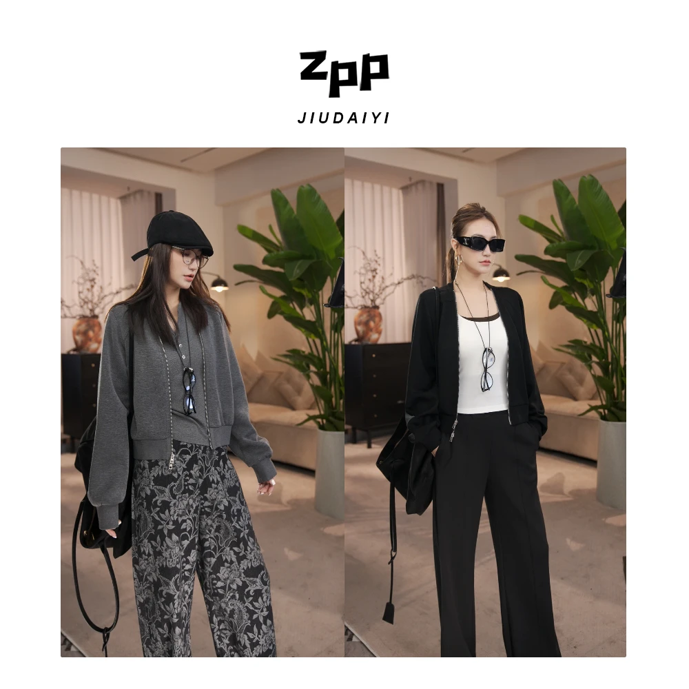 玖黛衣 【初秋外套】新款早秋韩版纯色简约宽松外套 WTP43132