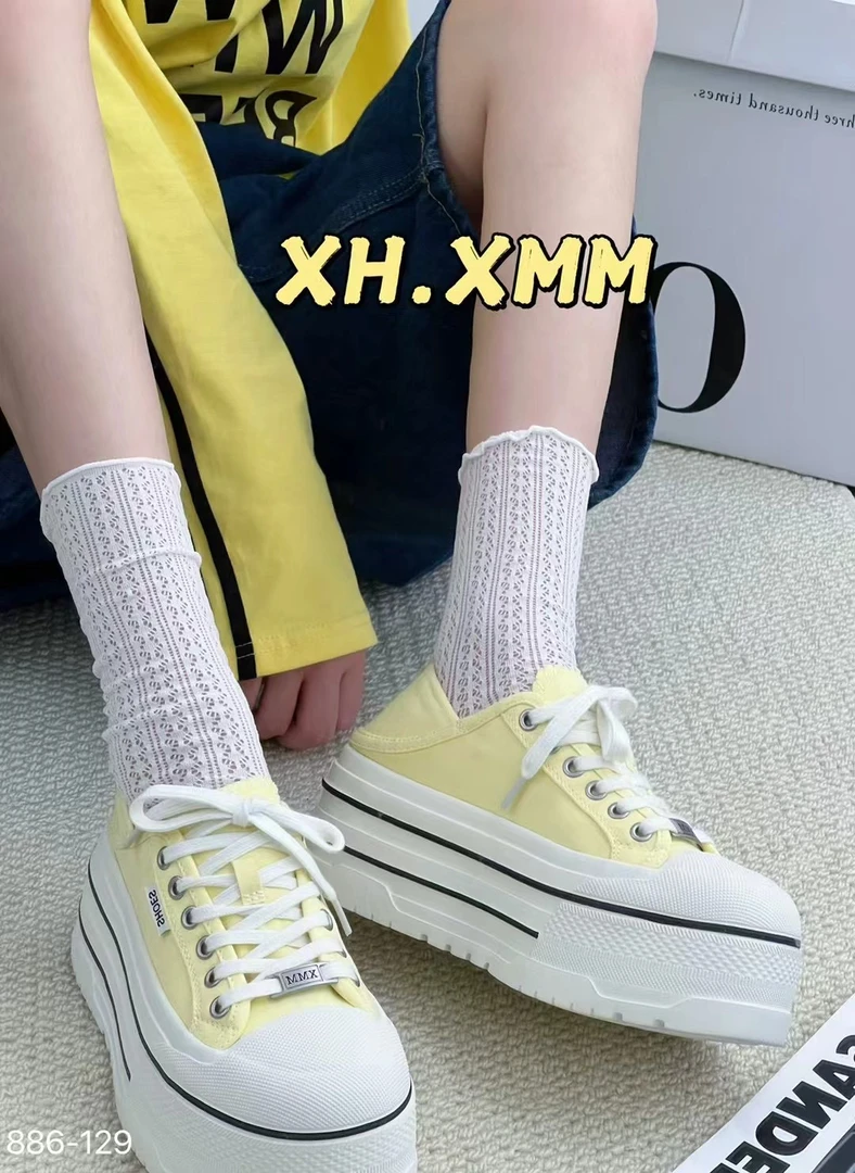 【ZYNR】2025春夏新款厚底松糕增高百搭休闲帆布板鞋x2