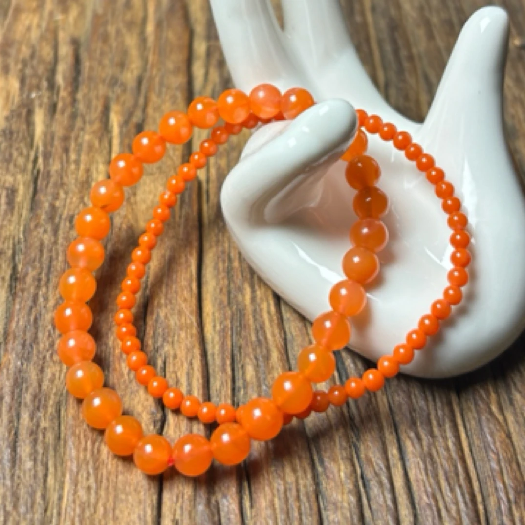 【小橙】南红天然手串天手串纯手工制作百搭满色精美单圈素圈031