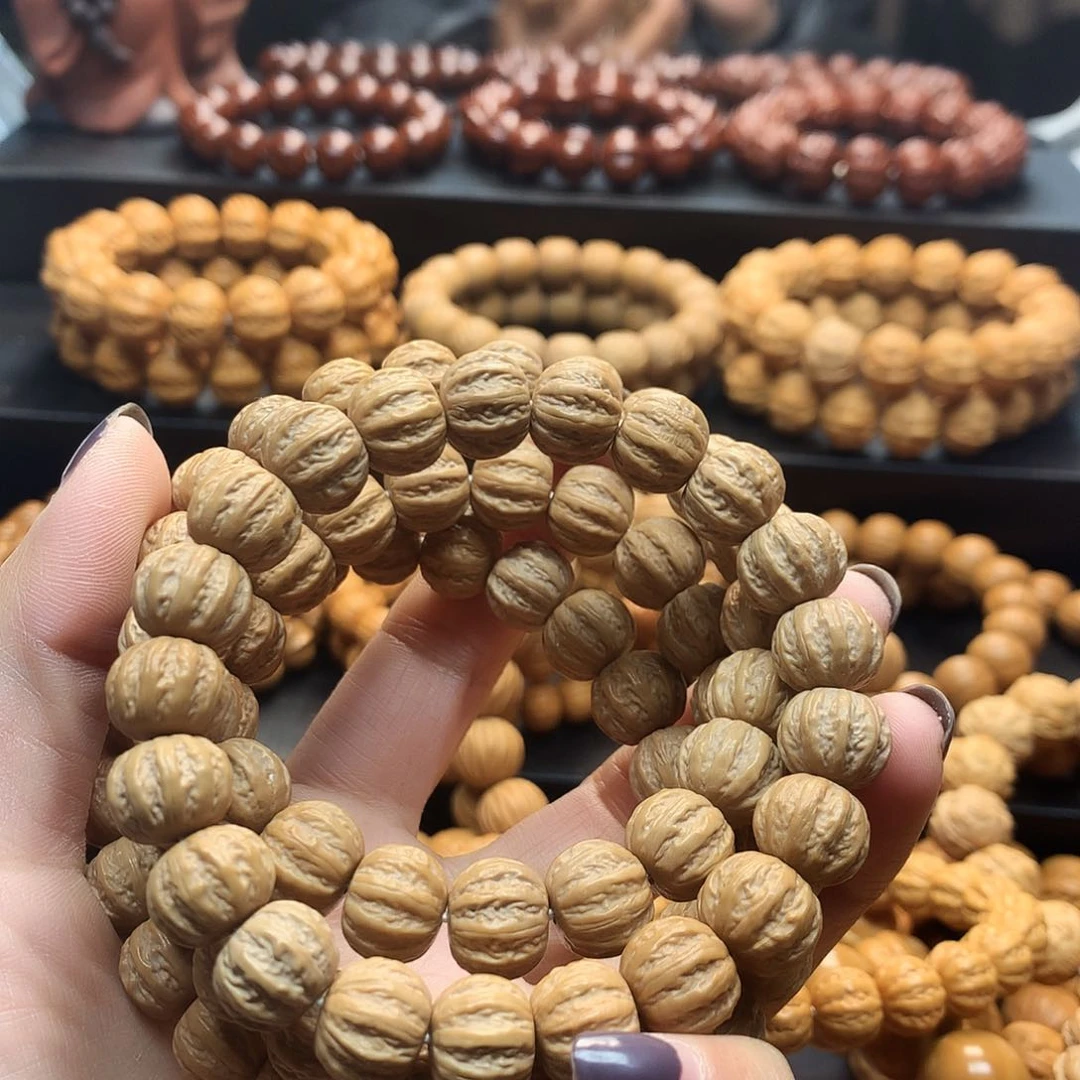 猴头核桃手串纽扣八棱原皮原色全品