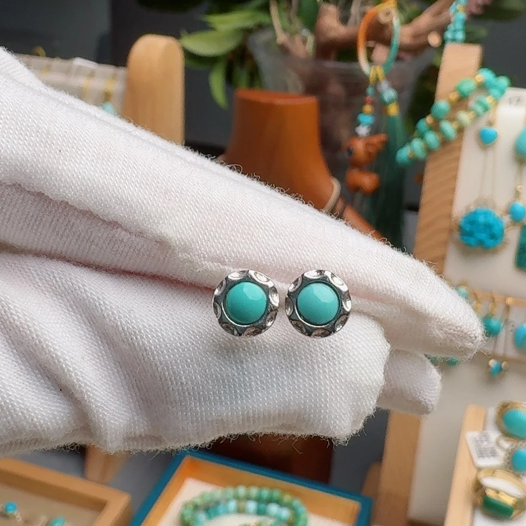 银S925镶嵌绿松石珠宝奇石