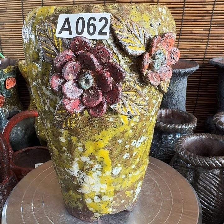 内口11高22粗陶手工制作