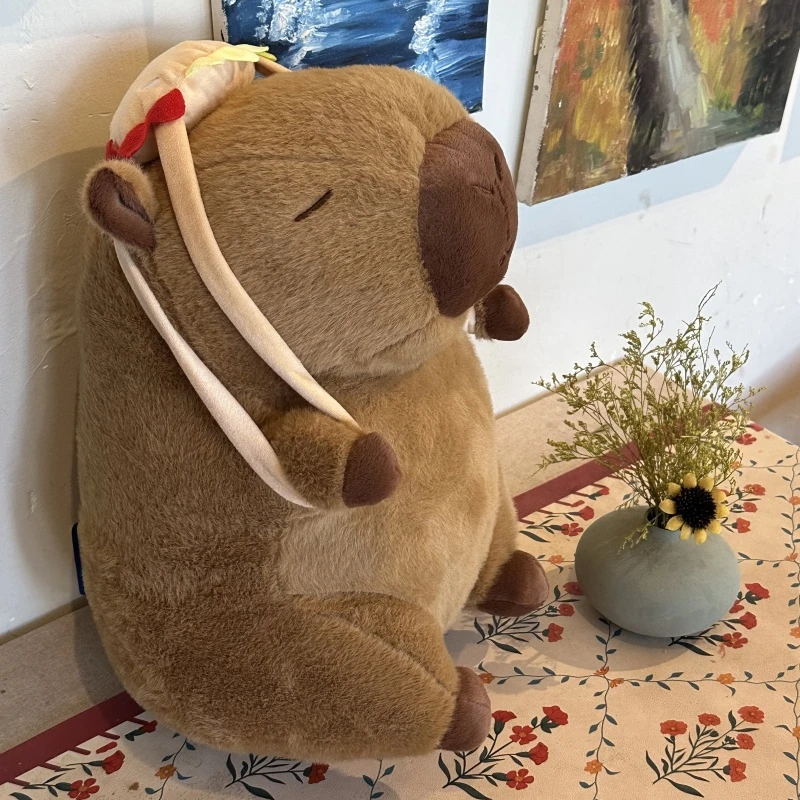 【小云阿玲专享】40cm带汉堡背包可爱毛绒卡皮巴拉水豚抱枕