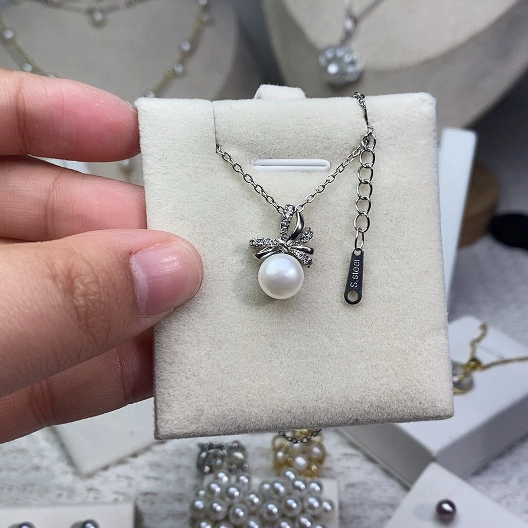 银S925镶嵌耳饰淡水珍珠