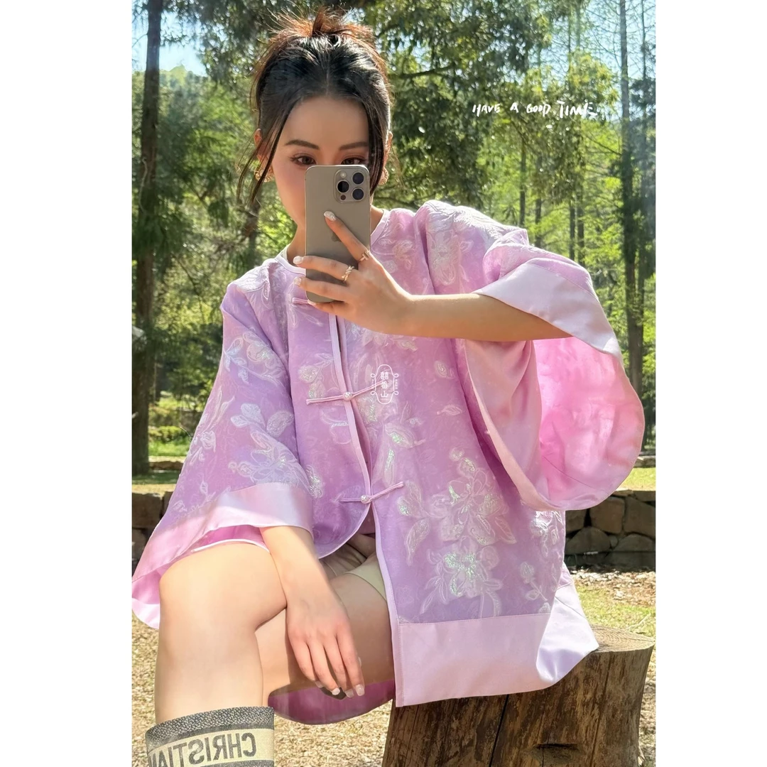 【囍番山·春夏】花影·氛围感蕾丝紫·仙女的外披