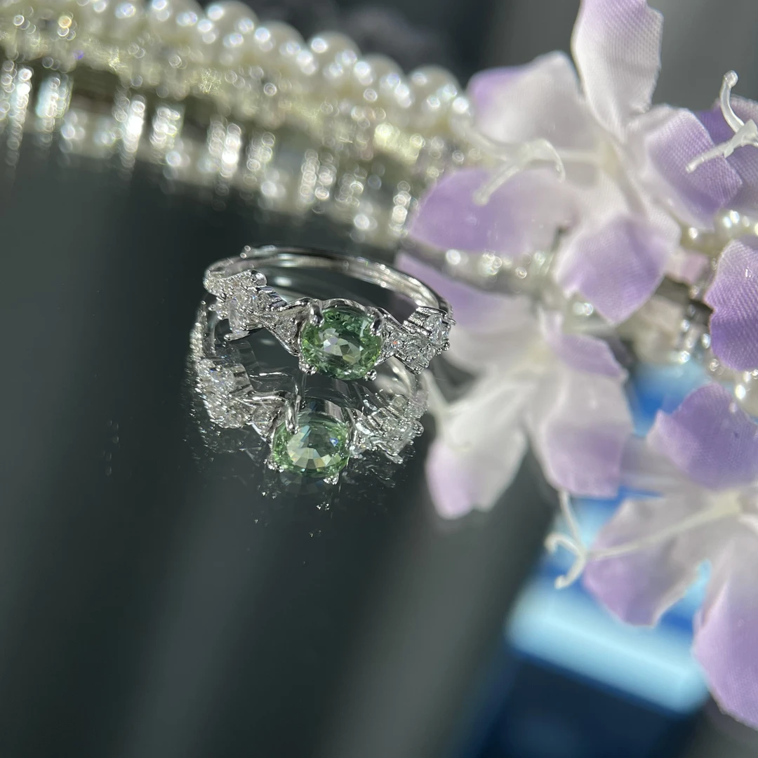 s925高净艳彩碧玺戒指-薄荷绿 KT25112120