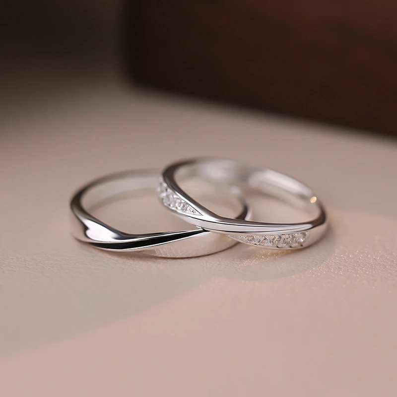 心草 925银戒指 莫比乌斯环情侣对戒时尚轻奢小众表白求婚礼物