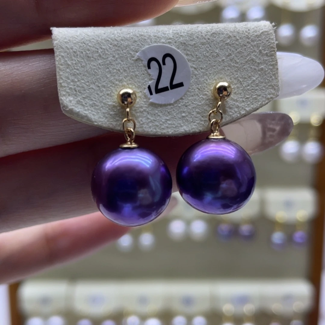 淡水珍珠耳饰银S925镶嵌