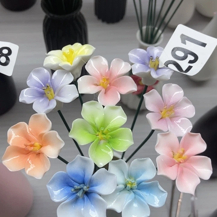 陶瓷手工制作陶瓷花10朵樱花
