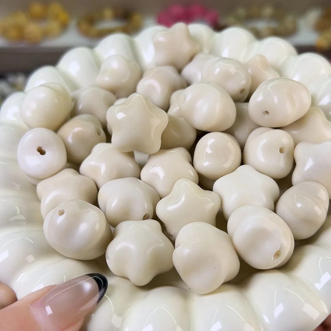 菩提根/象牙果吊坠瑕疵白星星10颗
