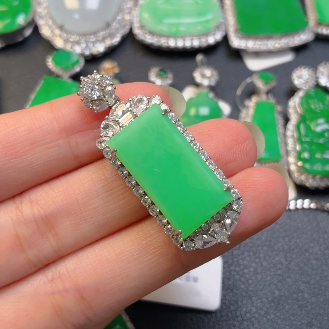 翡翠银S925镶嵌颈饰