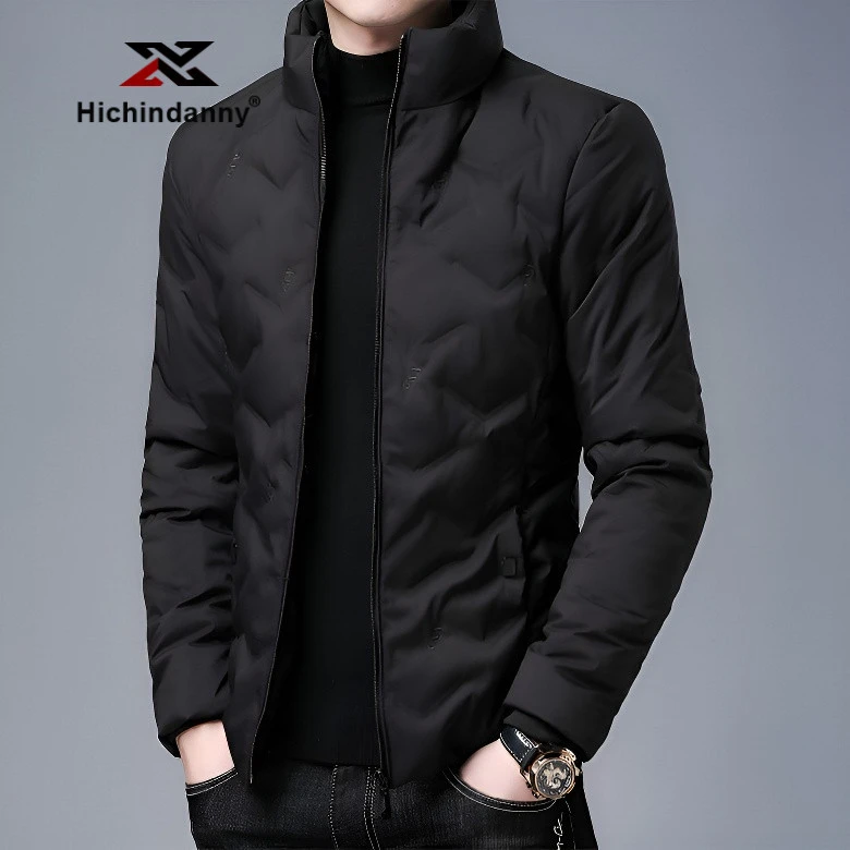 HICHIN羽绒服男士棉服秋冬新款轻薄短款保暖防寒立领时尚羽绒外套