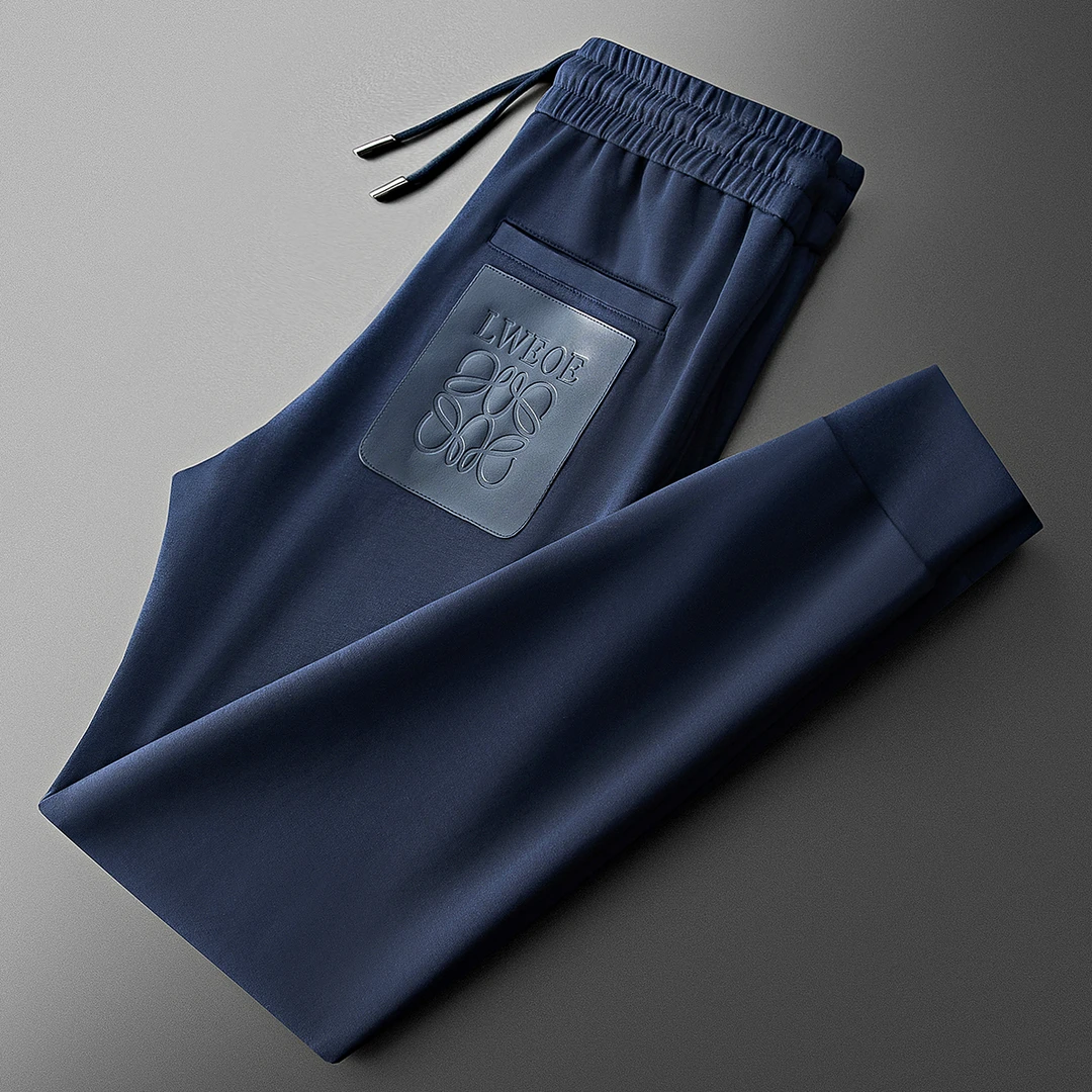 简纳曼克高端休闲裤男士秋冬季加绒加厚太空棉时尚运动小束脚卫裤