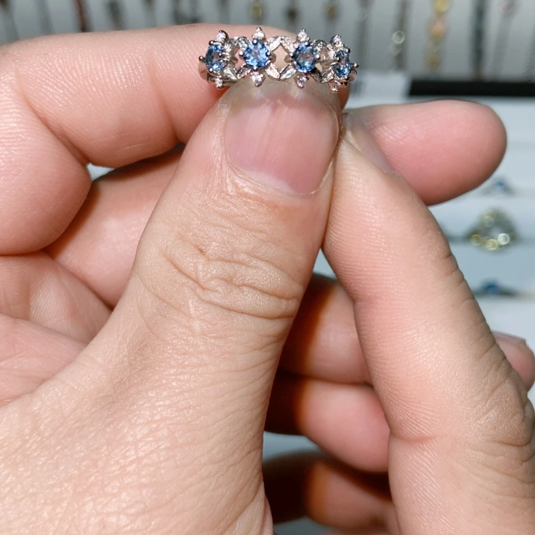 绿水晶戒指银S925镶嵌