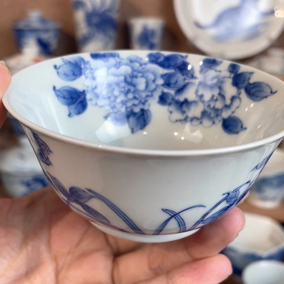 泥藝瓷梦蝶恋花撇口杯