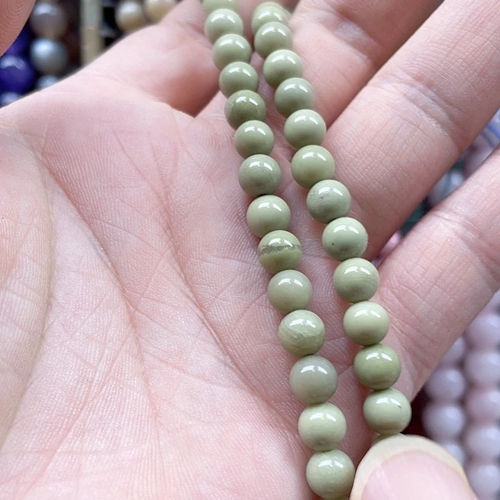 你***一未镶嵌玛瑙/玉髓珠宝半成品6mm牛油果