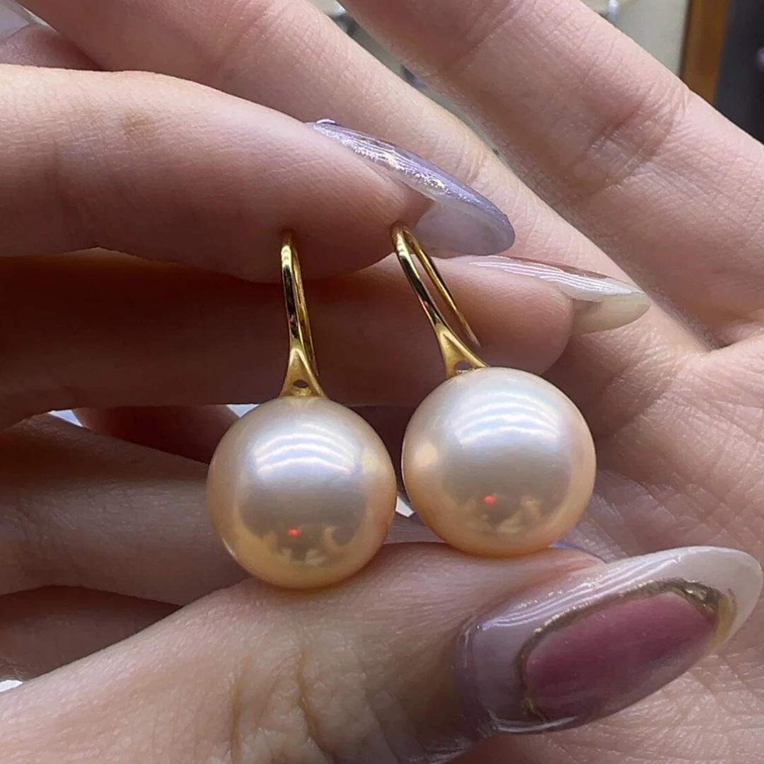 耳饰银S925镶嵌淡水珍珠