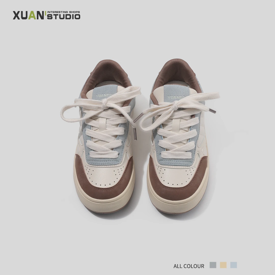 鞋子女2025春款休闲运动鞋春季板鞋ins复古低帮厚底小众小白鞋女