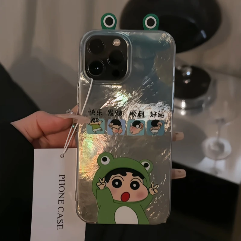 适用苹果16手机壳iPhone15漩涡IMD新款青蛙小新华为p小众小米新款