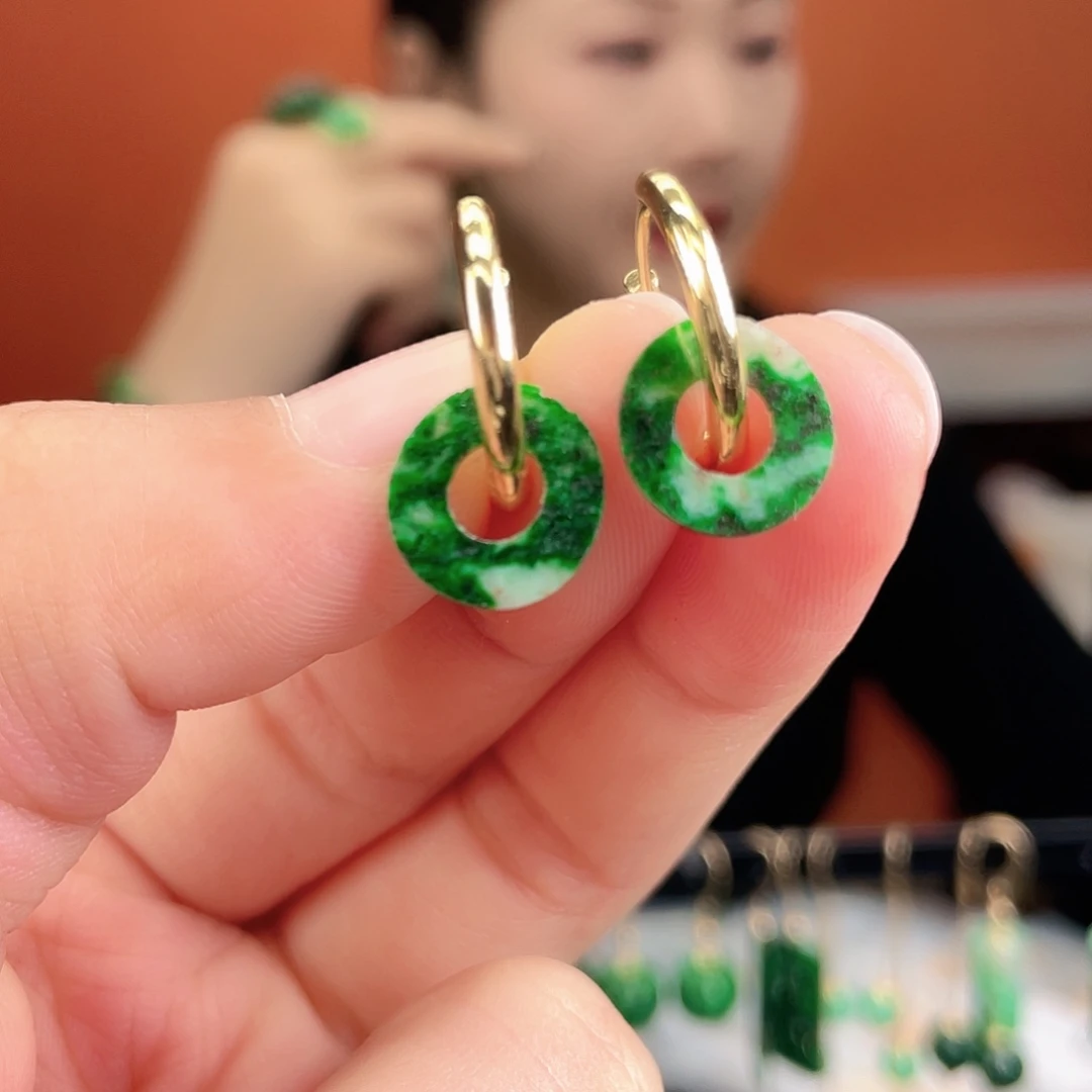 翡翠未镶嵌耳饰饰品