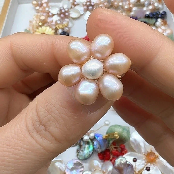 淡水珍珠发饰银S925镶嵌